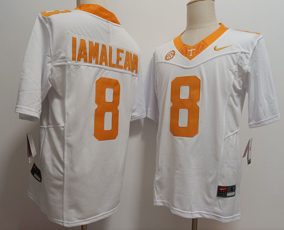 Men Tennessee Volunteers #8 Iamaleava White Nike 2025 NCAA Jersey